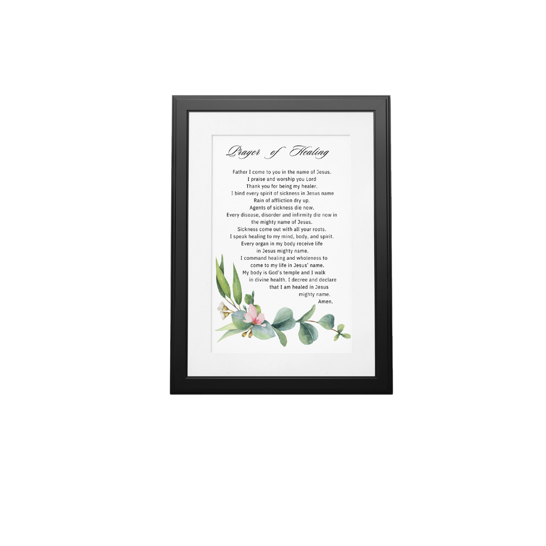 Framed Prayer Wall Art - Prayer for Healing