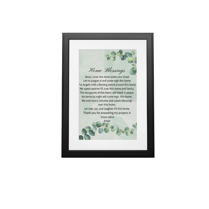 Custom Framed Prayer - Home Blessing